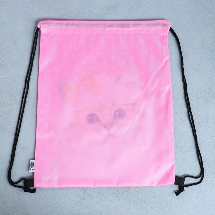 Мешок для обуви «Милый котёнок»  болоньевый материал, 30 х 40 см Мешок для обуви «Милый котёнок»  болоньевый материал, 30 х 40 см