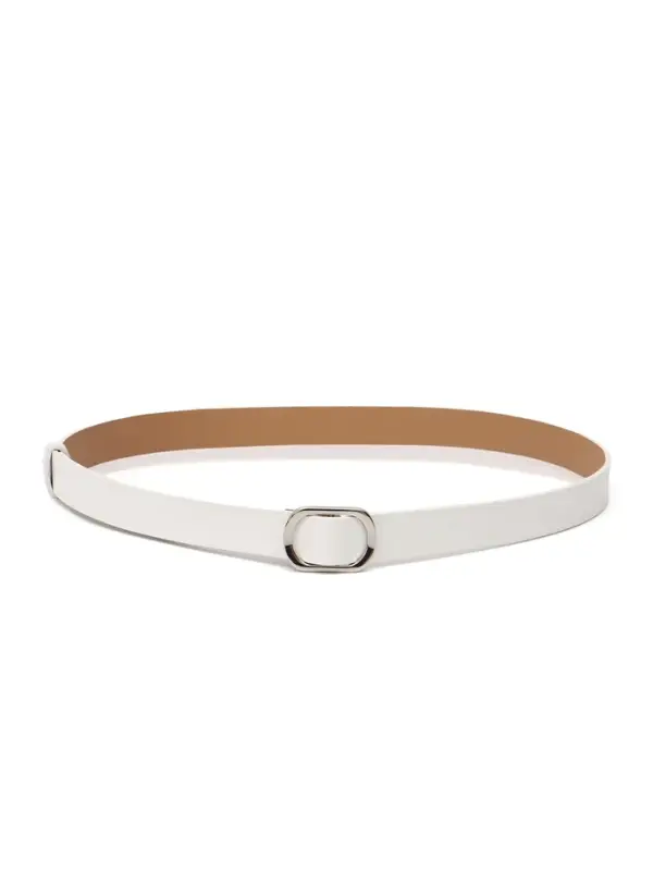 Ремень женский, затяжка, 2.5&times;110 см, без винта, серебристая пряжка, белый