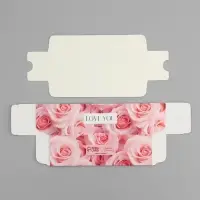 Коробка для макарун, кондитерская упаковка «Love you», розовые розы, 18 х 5.5 х 5.5 см