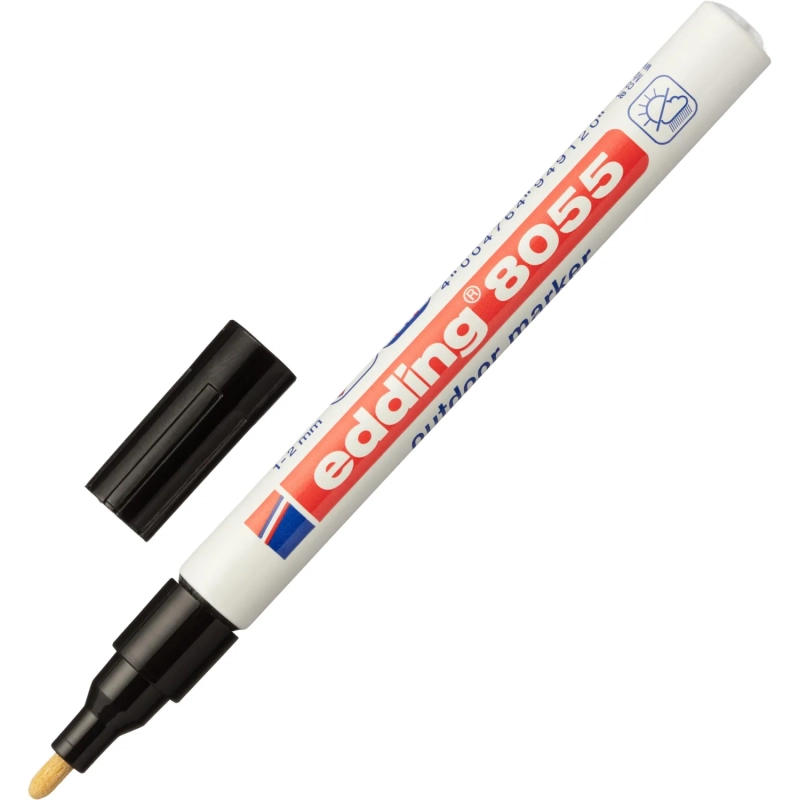 Маркер для наружных работ EDDING E-8055/1 черный 1-2мм, мет. корп.