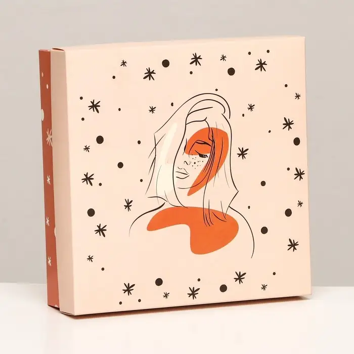 Коробка складная, Коробка складная, "Силуэт девушки" 20 х 20 х 6 см