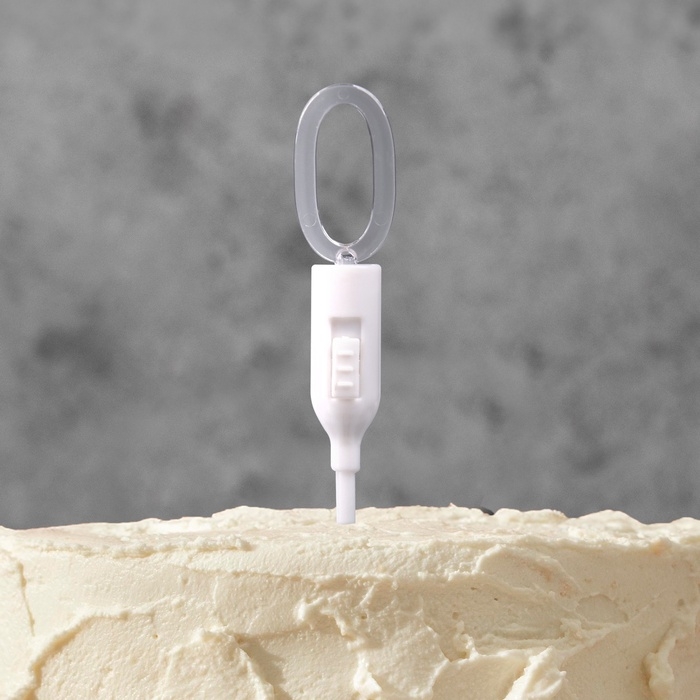 Светодиодная свеча  Светодиодная свеча "Цифра 0", 14.5 см, от батареек LR1130х3 (в комплекте), свечение мульти (RGB)