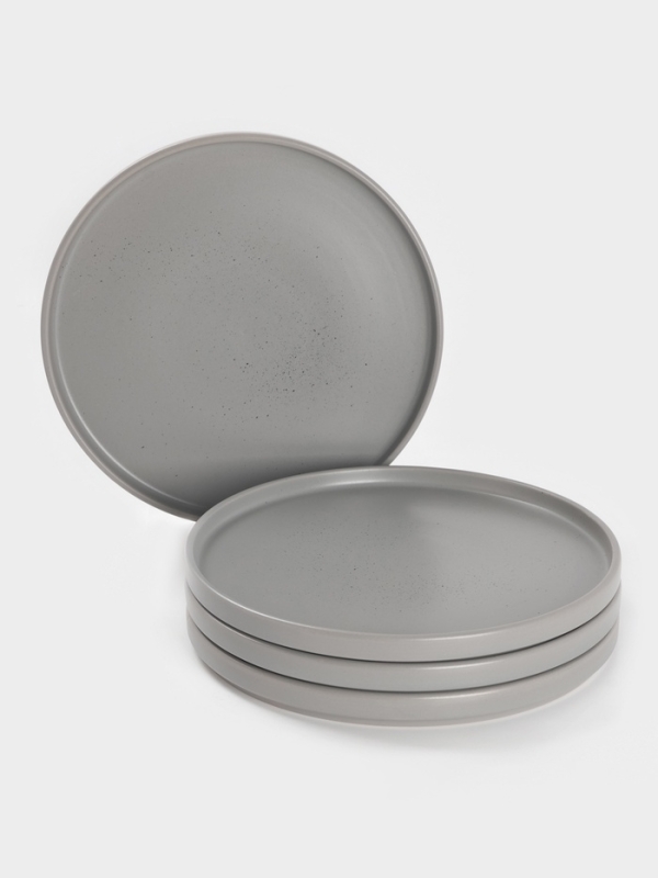 Набор тарелок Доляна «Гранит», 4 шт., d=26 см, керамика, серый Набор тарелок Доляна «Гранит», 4 шт., d=26 см, керамика, серый