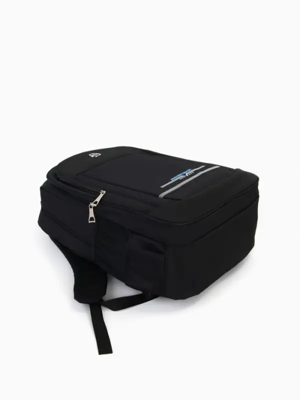 Рюкзак со светоотражающей полосой, 2 отдела на молнии, 4 кармана, размер 37&times;17&times;54 см, чёрный