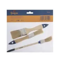 Набор кистей ТУНДРА, плоские, круглая, 20, 38, 20 мм 3 шт.