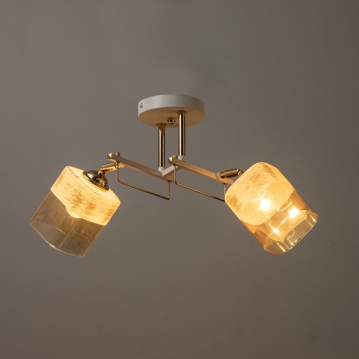 Люстра "Ариадна" 2хЕ27 40Вт бело-золотой 46х25х26 см BayerLux