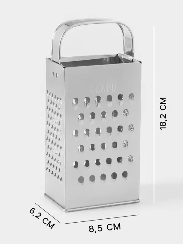 Тёрка КВАРЦ &laquo;Эконом&raquo;, 4 грани, 8.5&times;6.2&times;18.2 см, металл