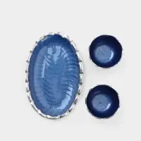 Менажница на подставке &laquo;Кувшинки&raquo;, набор 2 шт., 10&times;10&times;5 см, алюминий