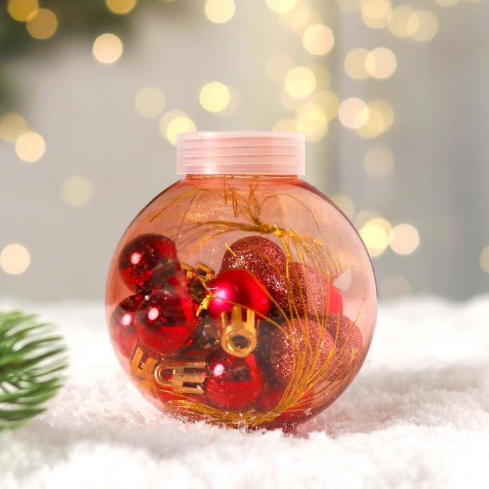 Набор шаров пластик d-2 см, 18 шт Набор шаров пластик d-2 см, 18 шт "Небылица" розовый