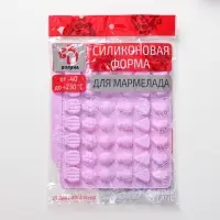 Форма для мармелада Доляна &laquo;Фруктовый бум&raquo;, силикон, 18.5&times;17.5 см, 42 ячейки (2.2&times;2.2 см), розовая