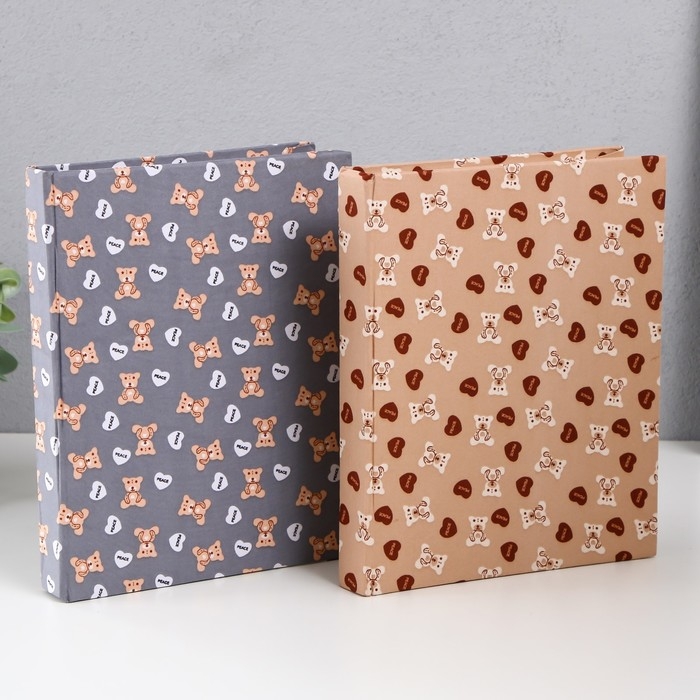 Фотоальбом на 80 фото 10х15 см Фотоальбом на 80 фото 10х15 см "Мишки и сердечки" текстиль 5,2х19х23 см