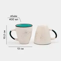 Набор посуды Доляна Nature Тар, 16 предметов: тарелки 8 шт. d=19 см, 27 см, глубокие 4 шт. 830 мл, кружки 4 шт. 400 мл, керамика, голубой