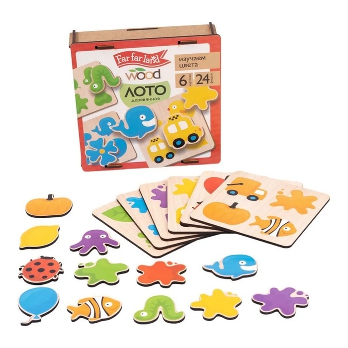 Лото деревянное «Изучаем цвета», в деревянной коробке Лото деревянное «Изучаем цвета», в деревянной коробке