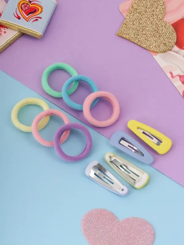 Набор для волос «Аделия»: 10 резинок 3 см, 4 невидимки 3.5 см, классик колор, МИКС