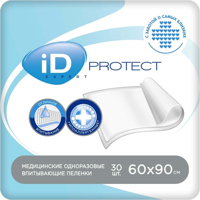 Пеленки iD Protect Expert, 60 х 90 см, 30 шт Пеленки iD Protect Expert, 60 х 90 см, 30 шт
