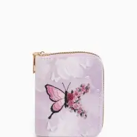 Кошелёк женский на молнии, 8.5&times;2.5&times;10.5 см, розовый