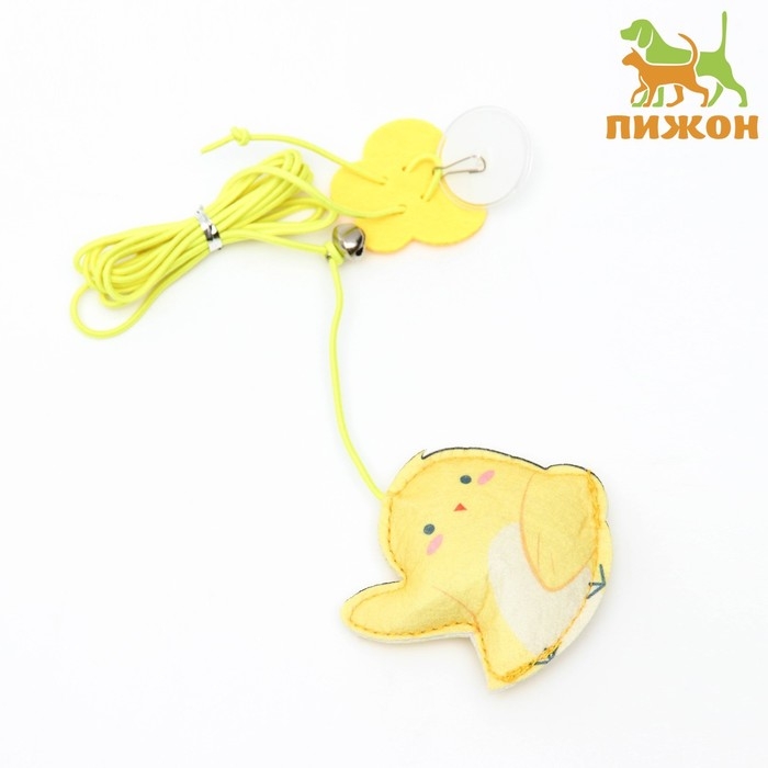 Дразнилка для кошек на креплении с бубенчиком  Дразнилка для кошек на креплении с бубенчиком "Птичка" с кошачьей мятой