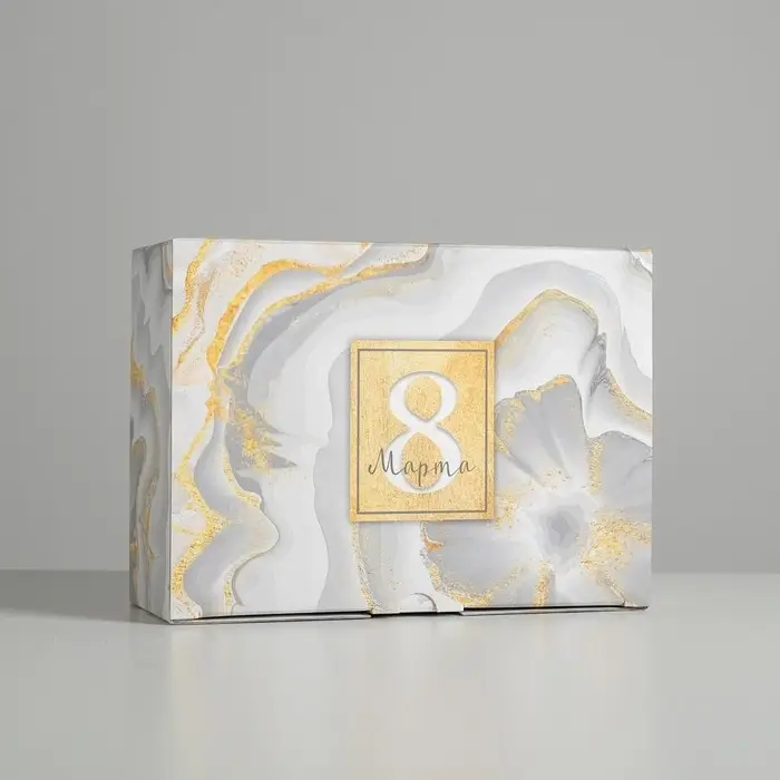 Коробка подарочная сборная, упаковка, &laquo;С 8 марта&raquo;, 26 х 19 х 10 см