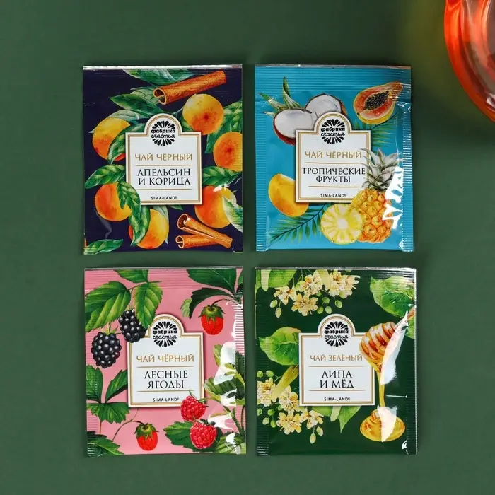 Чай подарочный &laquo;Настоящему мужчине&raquo;, весовой чай 40 г (2 шт. &times; 20 г)., чай в пакетиках 21.6 (12 шт. &times; 1.8 г).