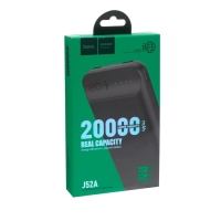 Внешний аккумулятор Hoco J52A, Li-Pol, 20000 мАч, microUSB - 2 А, 2 USB - 2 А, черный