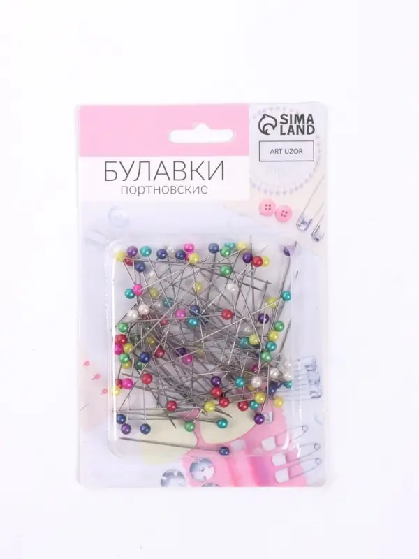 Булавки портновские, 37 мм, 100 шт., разноцветные