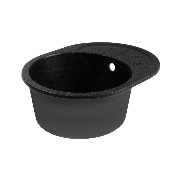 Мойка кухонная из камня ZETT lab. 10/Q4, 575х440х215 мм, матовая, черная Мойка кухонная из камня ZETT lab. 10/Q4, 575х440х215 мм, матовая, черная