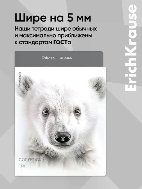 Тетрадь 48 листов в клетку ErichKrause Whiteout, 60 г/м&sup2;, обложка мелованный картон, МИКС