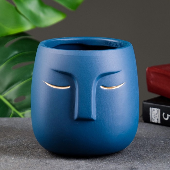 Горшок Горшок "Мистер Твикс" 12х12х12см, голубой