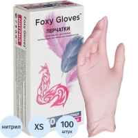 Перчатки нитрил., н/с, н/о,3,5гр./шт,роз.FOXY-GLOVES XS 50п/уп ШК5423/8607