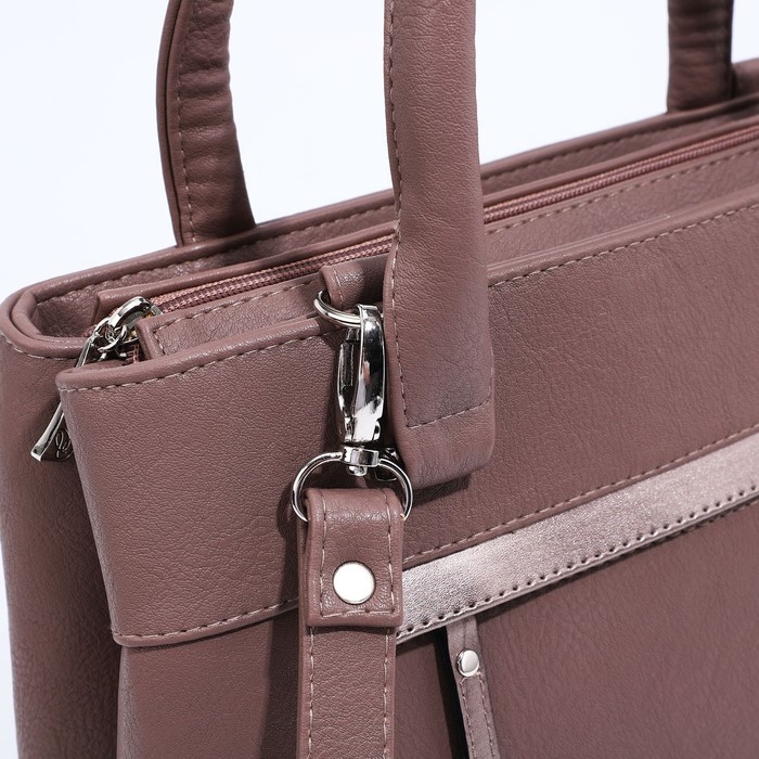 Сумка-тоут Сумка-тоут "Оливи" на молнии, цвет коричневый