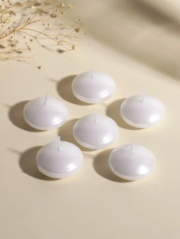 Набор свечей плавающих &laquo;Овал&raquo;, 6 шт., перламутровая, 4&times;2 см