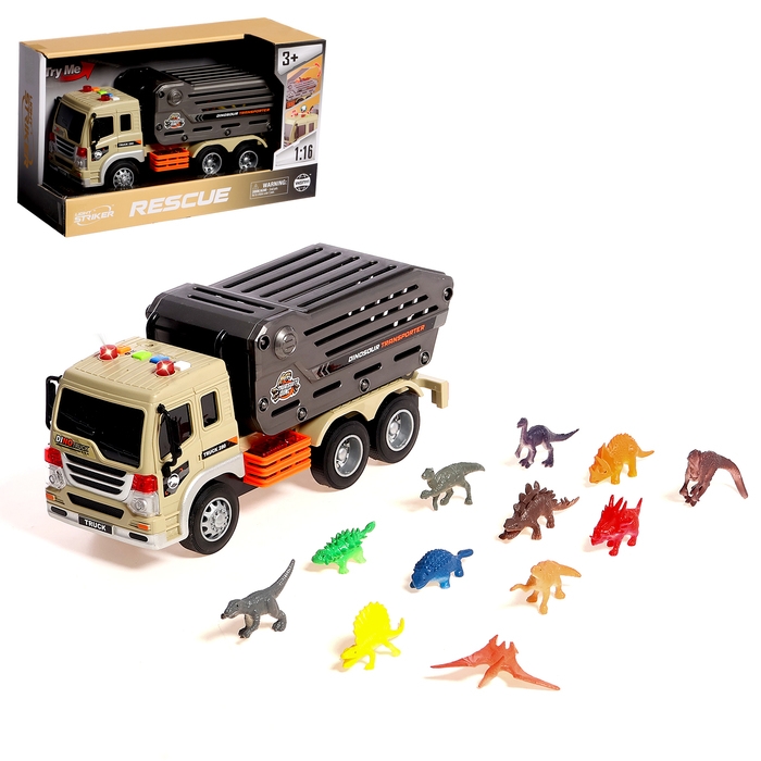 Грузовик «Дино», 1:16, инерция, световые и звуковые эффекты Грузовик «Дино», 1:16, инерция, световые и звуковые эффекты