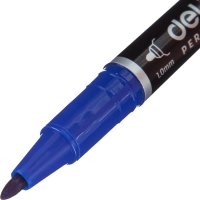 Маркер перманентный двусторонний Deli Think 0,5/1 мм синий EU211-BL