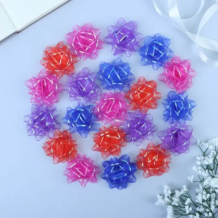 Бант - звезда №7.5 «Золотая полоса», МИКС