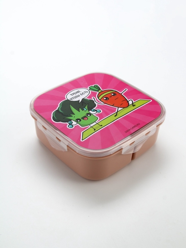 Ланч - бокс с ложкой, «Треню», 17,8 х 17,8 х 7 см