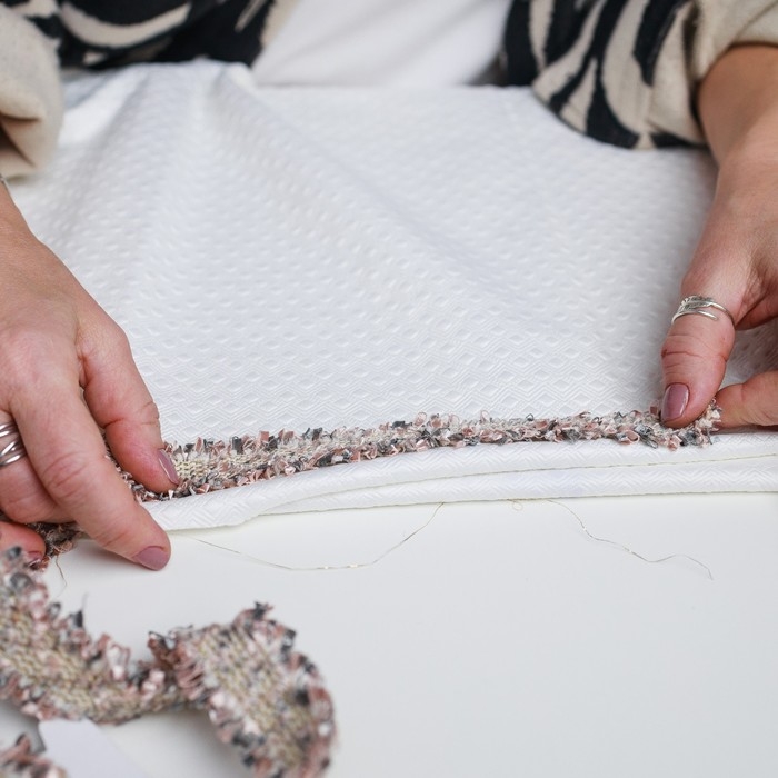 Тесьма декоративная «Твидовая», двусторонняя, 30 мм, 5 ± 0,5 м, цвет песочно-розовый Тесьма декоративная «Твидовая», двусторонняя, 30 мм, 5 ± 0,5 м, цвет песочно-розовый