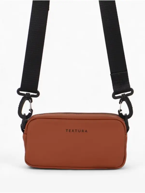 Сумка женская кросс-боди TEXTURA на молнии, 19&times;6&times;10.5 см, рыжая