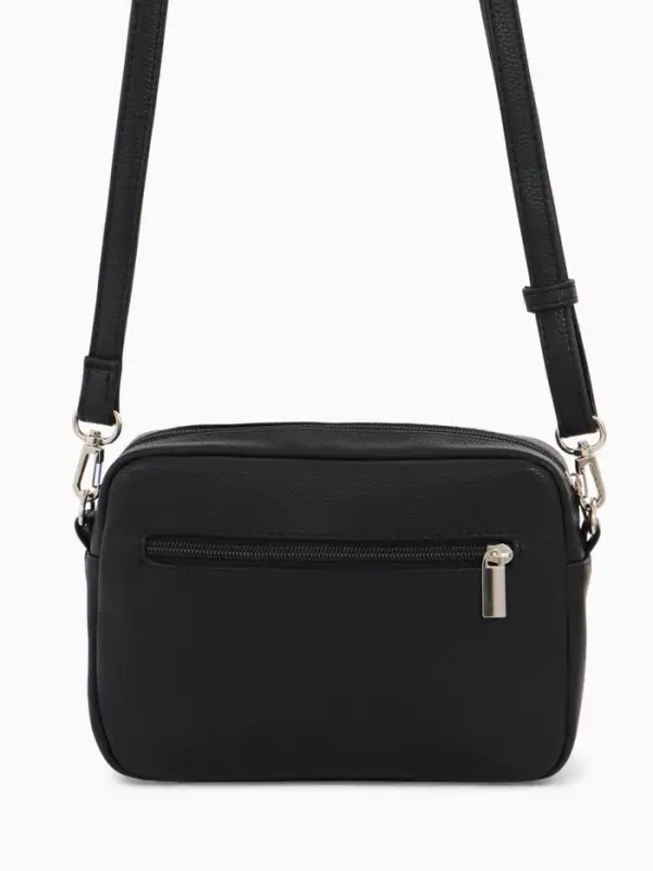 Сумка женская кросс-боди TEXTURA на молнии, 20&times;7&times;15 см, чёрная