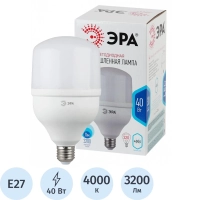Лампа светодиодная ЭРА 40W E27 4000k бел. LED POWER T120-40W-4000-E27