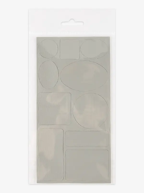 Заплатки клеевые, искуственная кожа, лист 9.6&times;19 см, серые