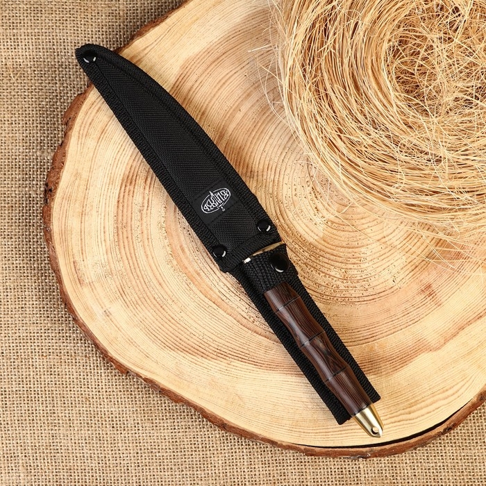 Нож разделочный  Нож разделочный "Скорпион" с чехлом, сталь - 65х13, рукоять - дерево, 14.5 см