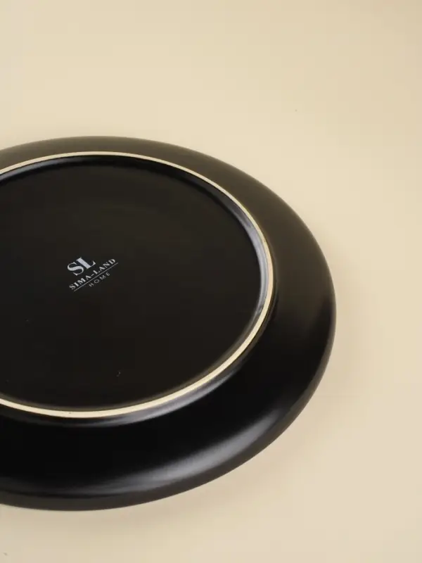 Тарелки SL Home &laquo;Дарк&raquo;, d=25.5 см, фарфор, чёрные