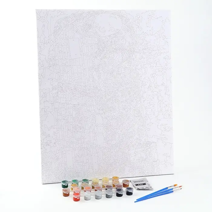 Картина по номерам на холсте с подрамником &laquo;Поцелуй&raquo; Густав Климт, 40&times;50 см