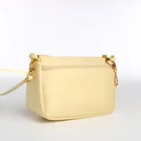 Сумка женская кросс-боди на молнии, 18&times;6.5&times;12 см, бежевая