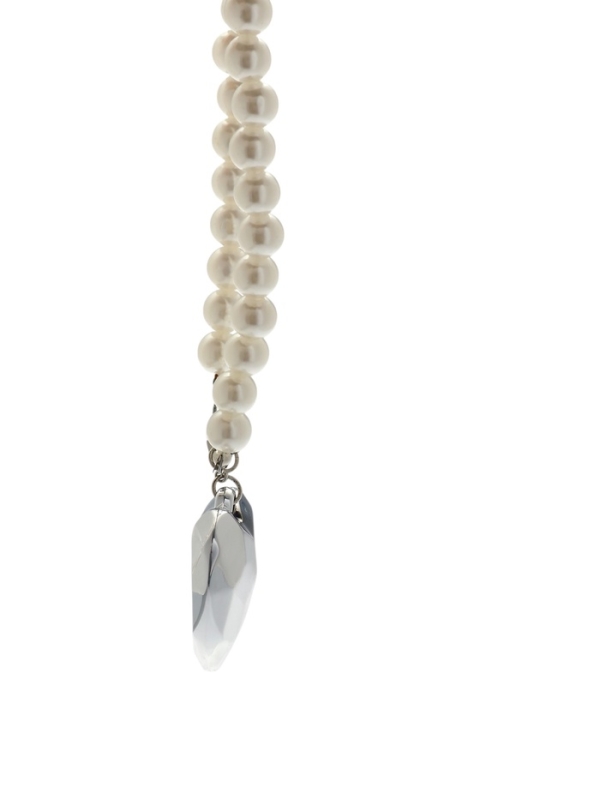 Портупея жемчужнаяс кулоном «Сердце», 129 см, белая в серебре Портупея жемчужнаяс кулоном «Сердце», 129 см, белая в серебре