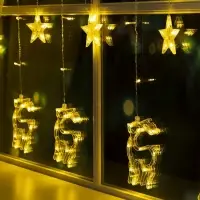 Гирлянда &laquo;Бахрома&raquo; 2.4&times;0.9 м с насадками &laquo;Олень&raquo;, IP20, прозрачная нить, 138 LED, свечение тёплое белое, 8 режимов, 220 В