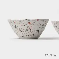 Салатники Magistro Terazzo, 1.4 л, 20&times;9 см, набор 2 шт., фарфор, белые