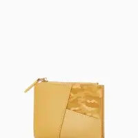 Кошелёк женский на кнопке, 11.5&times;2&times;9 см, комбинированный, жёлтый