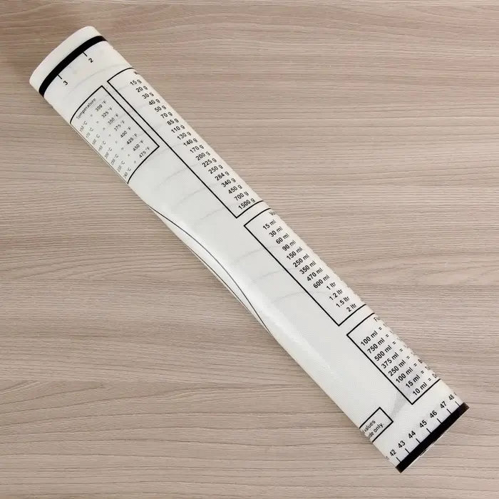 Коврик для выпечки и раскатки теста с разметкой, армированный, силикон, 59&times;38.5 см, белый