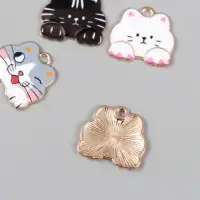 Декор для творчества металл "Котик" эмаль МИКС 1,7х1,8 см